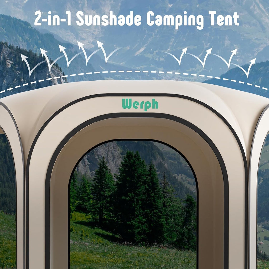 Werph 10x10 Pop Up Screen Tent, Mosquito Net Gazebo, UV Resistant Roof Waterproof Screen Canopy, Quick Setup Outdoor Shelter for Backyard, Patio, Garden, Picnic, Camping and Events, Beige