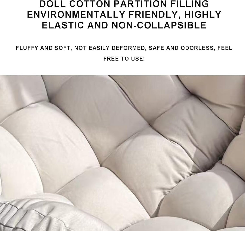 Indoor Outdoor Rocking Chair Cushion(Only Cushion),Waterproof Wicker Egg Chair Replacement Pad, Thick Papasan Seat Cushion for Patio, Porch, Balcony, or Garden(Brown)
