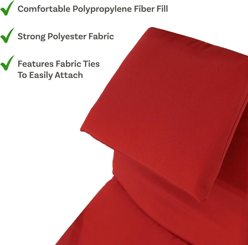Sunnydaze Outdoor Hanging Lounge Chair Replacement Cushion and Floating Umbrella Fabric Only - Curved Swing Chair Cushion Replacement - Red