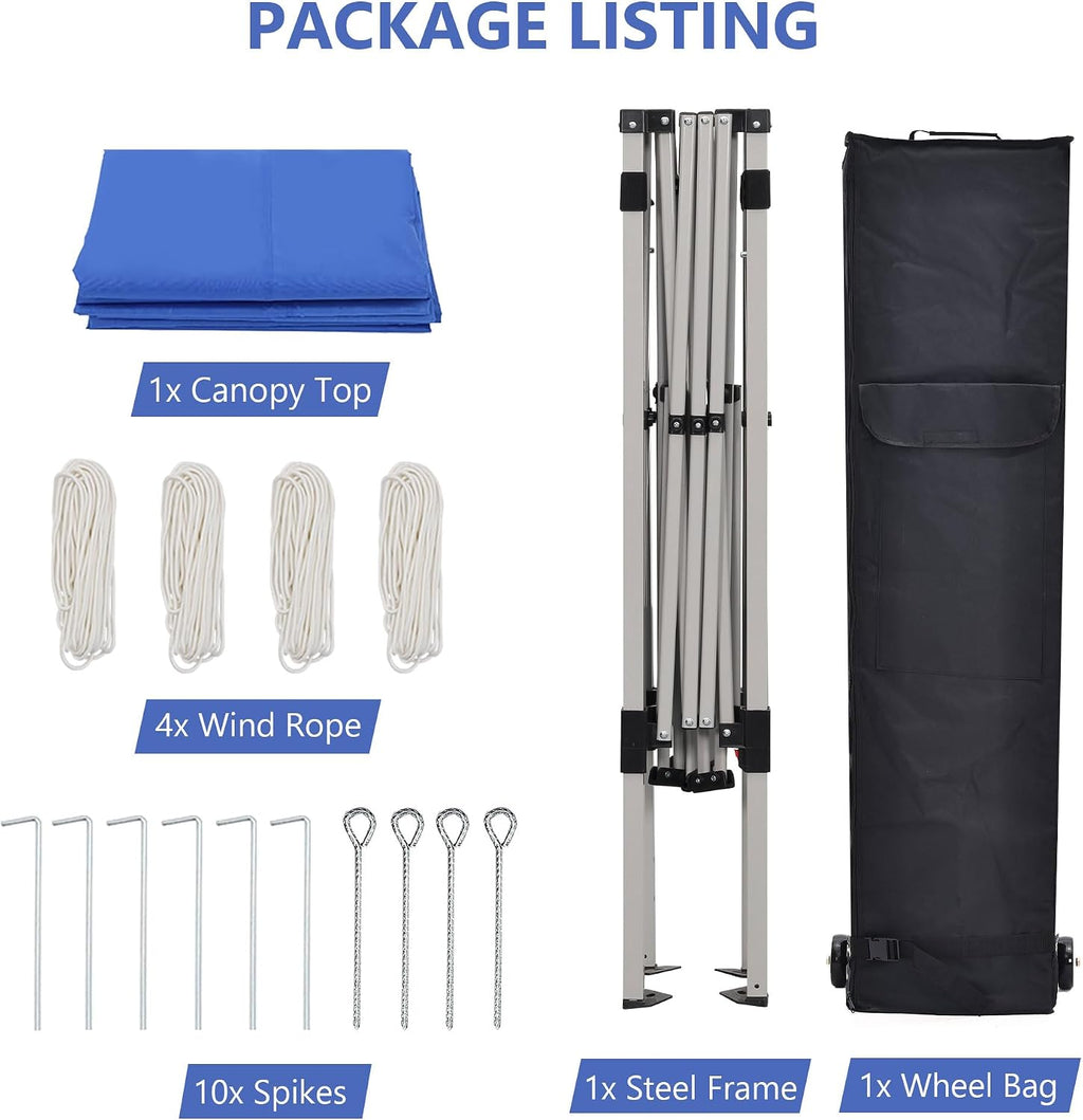 10x20 ft Pop up Canopy Tent, Wonlink Folding Heavy Duty Height Adjustable Shelter Gazebos with Wheeled Bag