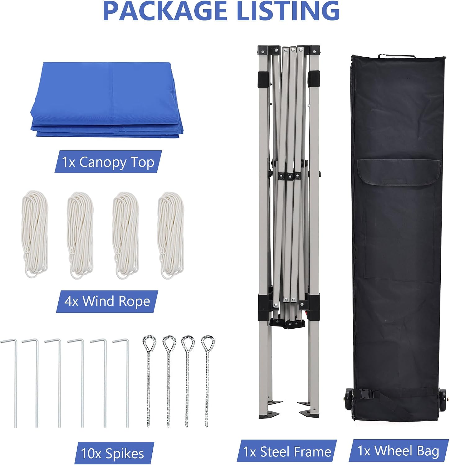 10x20 ft Pop up Canopy Tent, Wonlink Folding Heavy Duty Height Adjustable Shelter Gazebos with Wheeled Bag