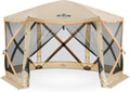 Hike Crew 6-Panel Pop-Up Screen House Gazebo 140x140 Inch – Instant Setup 6-Sided Hub Tent UV Resistant (SPF 50+) Fits 9 People Heavy Duty 210D Material – Includes Carry Bag & Ground Stakes