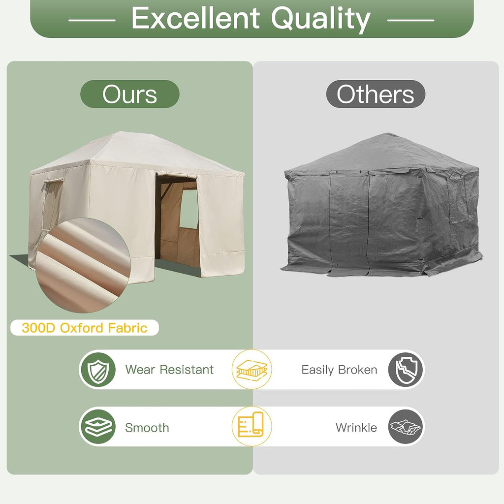 YOLENY Winter Cover for 1012 Hardtop Gazebo, All-Season Gazebo Accessory, Transform for Winter with Mesh Screens and Doors and Windows