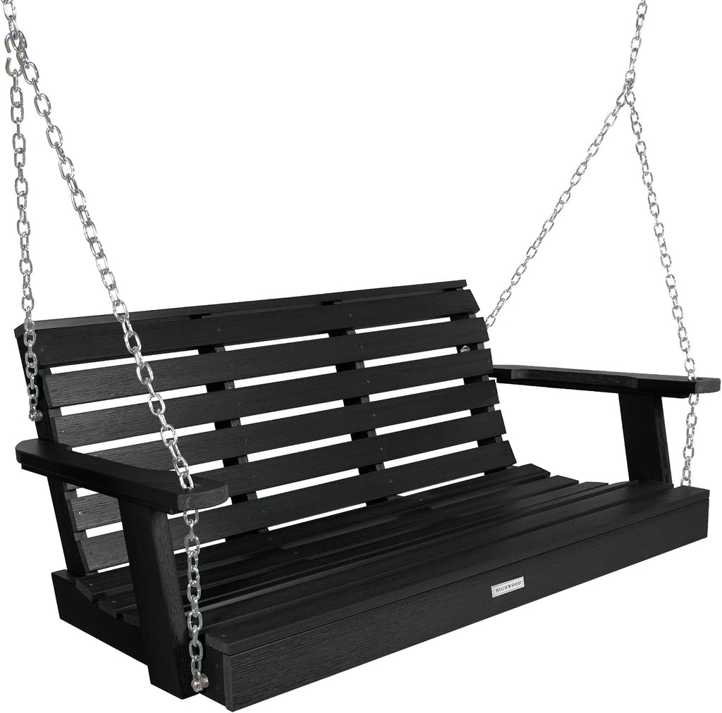 highwood Weatherly Porch Swing, 4 Feet, Black