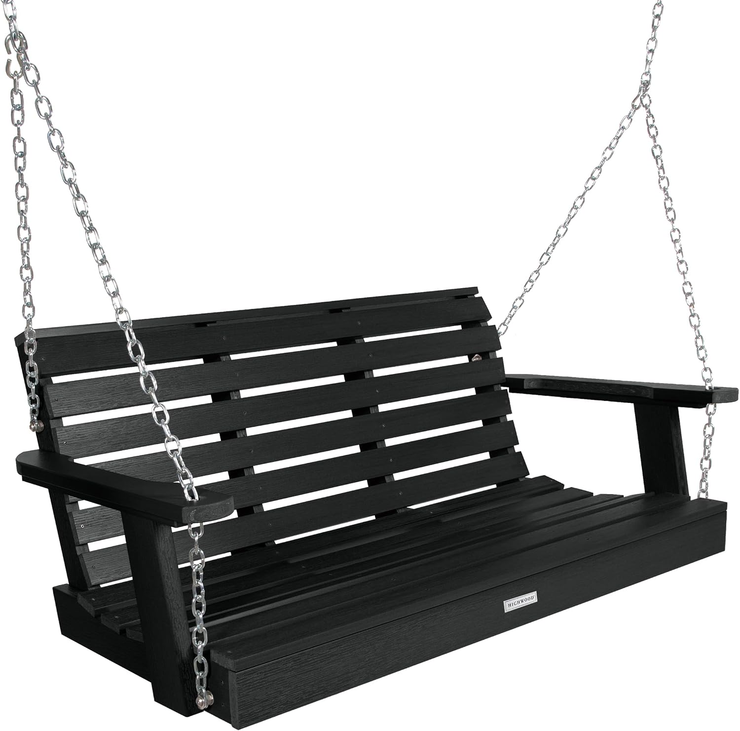 highwood Weatherly Porch Swing, 4 Feet, Black