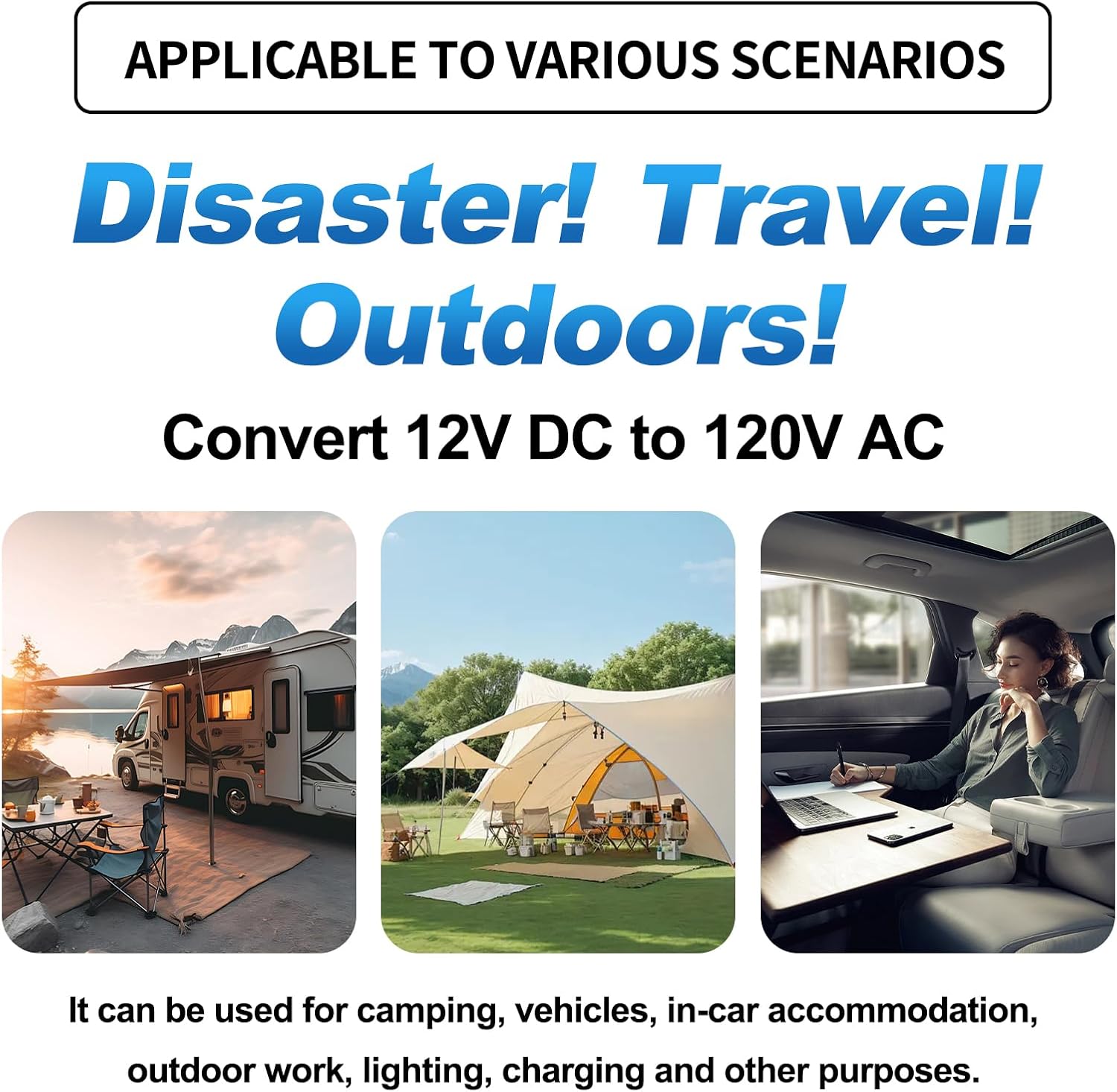 Cantonape 4000W Power Inverter 12V to 110V/120V DC to AC with LCD Display, Remote Controller 5 x AC Outlets and 4 x 3.1A USB Car Adapter for Car Truck Boat RV Solar System