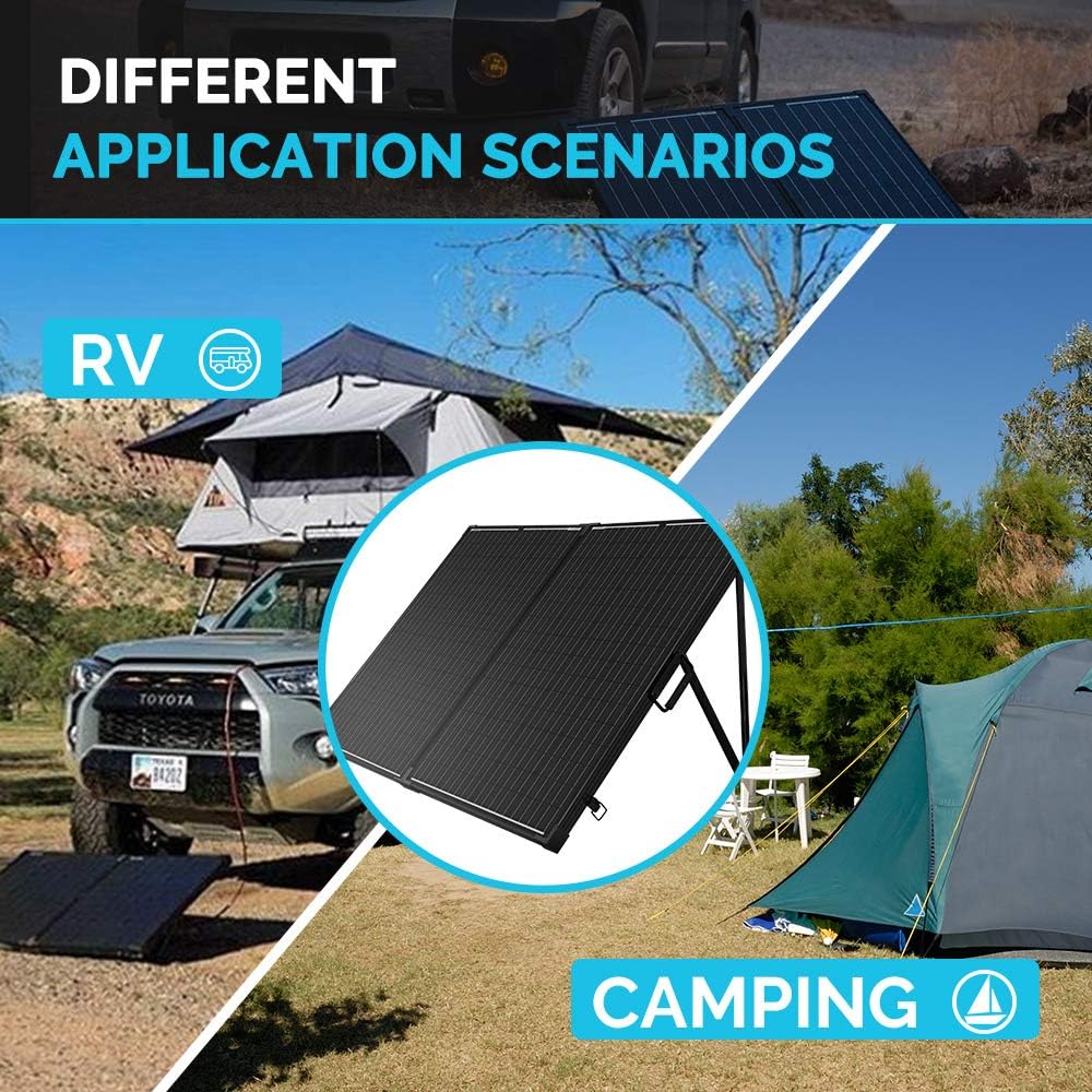 Renogy 200W 12V Portable Solar Panels Suitcase with Waterproof 20A Charge Controller, Foldable 200 Watt Solar Panel W/ Adjustable Kickstand, Solar Charger for Power Station, RV, Camping, SUV, Off Grid