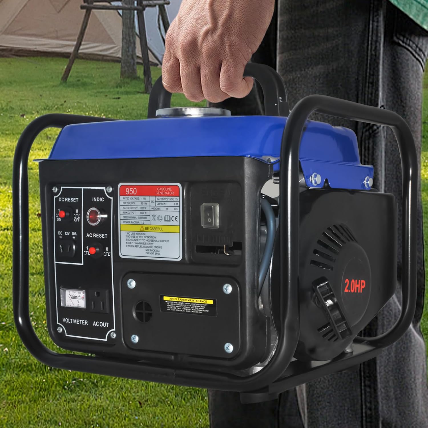 1200W Gas Powered Generator Energy, Small Portable Generator for Home Outdoor Power Equipment Use Camping Ultralight Lightweight, EPA Compliant
