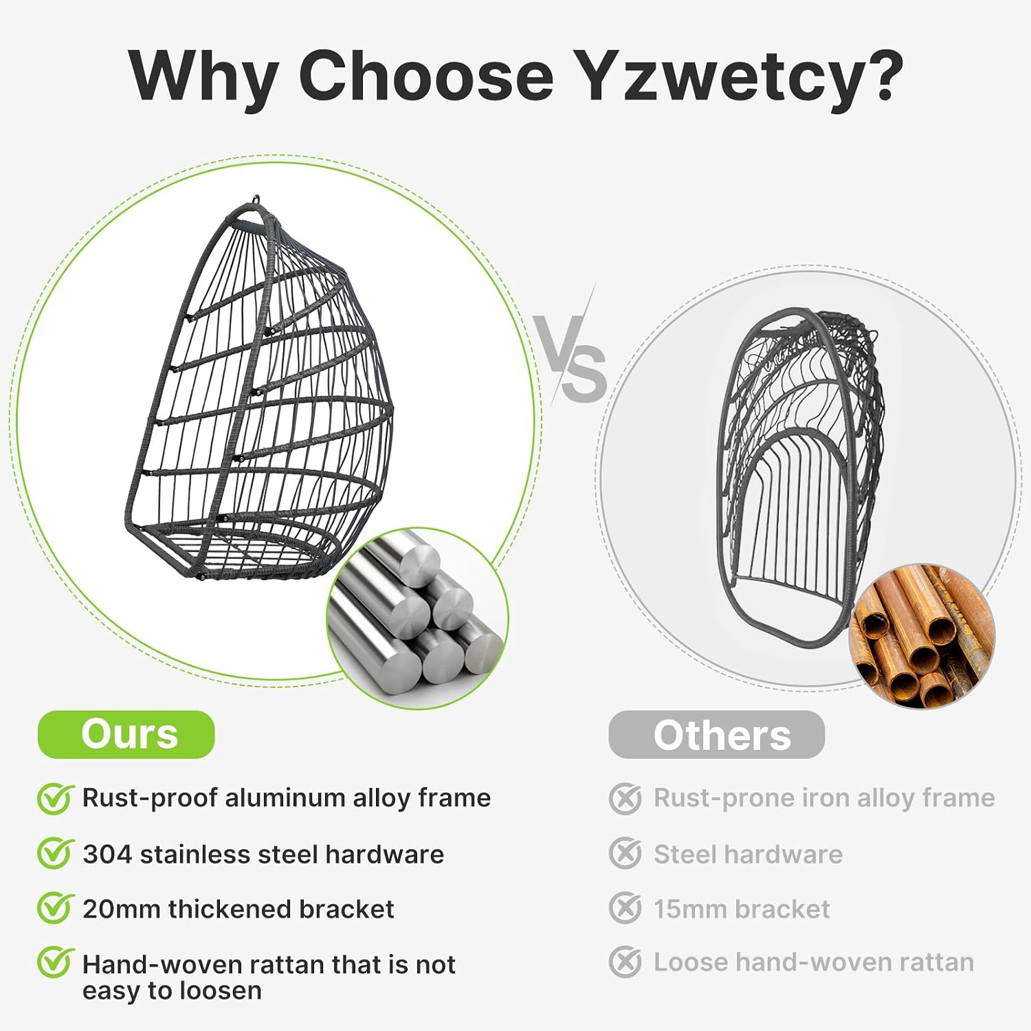 Egg Chair with Stand Outdoor Foldable Patio Wicker Hanging Swing Chairs for Bedroom Balcony with Cushions 350Lbs Indoor Lounge Basket All Weather Hammock Swinging Chair