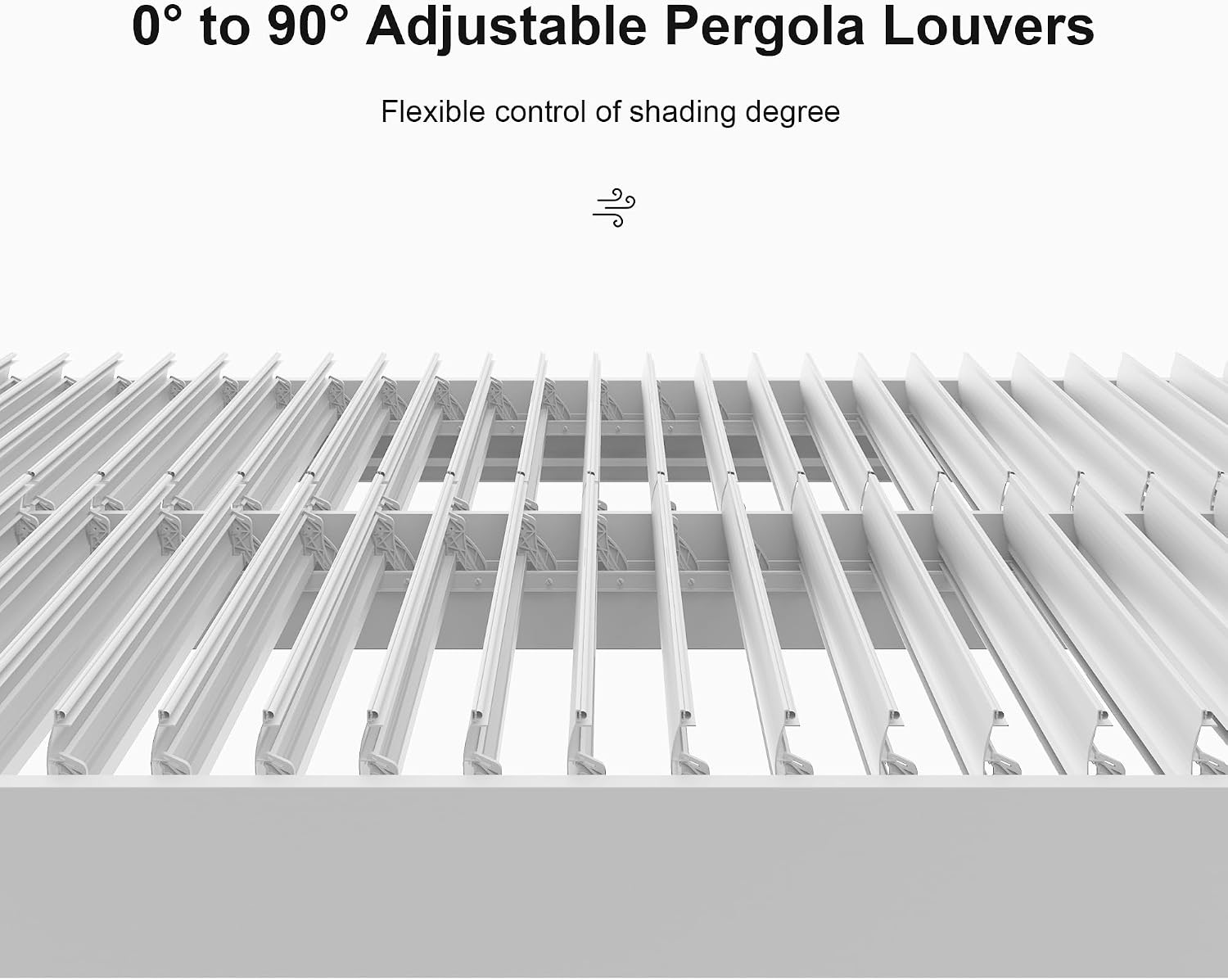 PURPLE LEAF Outdoor Louvered Pergola 10' x 14' with Adjustable Rainproof Louvered Hardtop Patio White Aluminum Pergola for Patio Garden Backyard