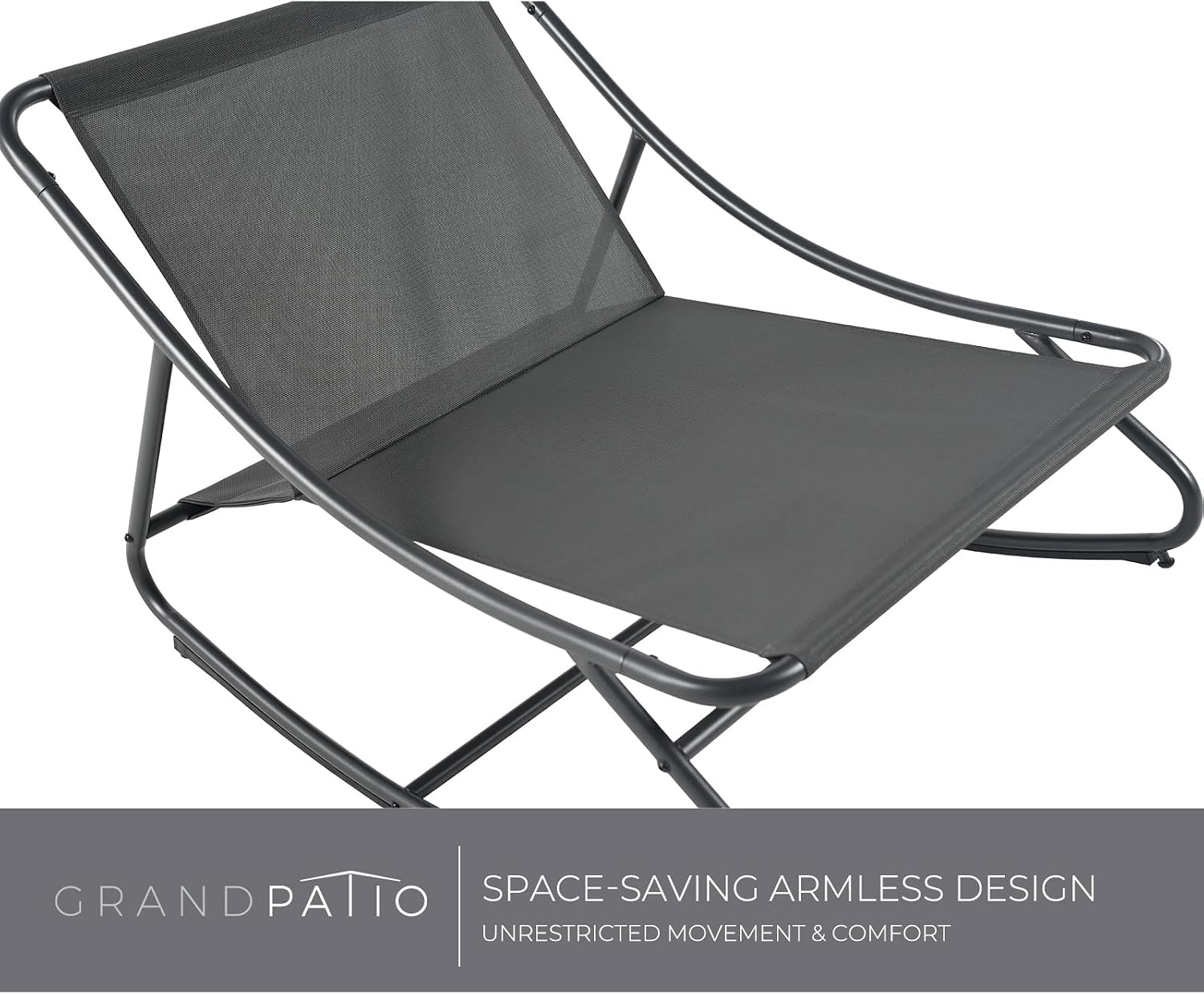 Grand patio Rocking Chair Indoor and Outdoor, Metal Patio Lounge Rocking Chair with Thick Cushion, Comfy Modern Rocker for Living Room Porch Backyard