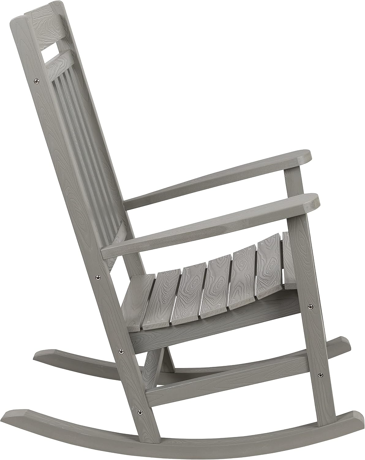 Flash Furniture Winston All-Weather Poly Resin Rocking Chair in Gray