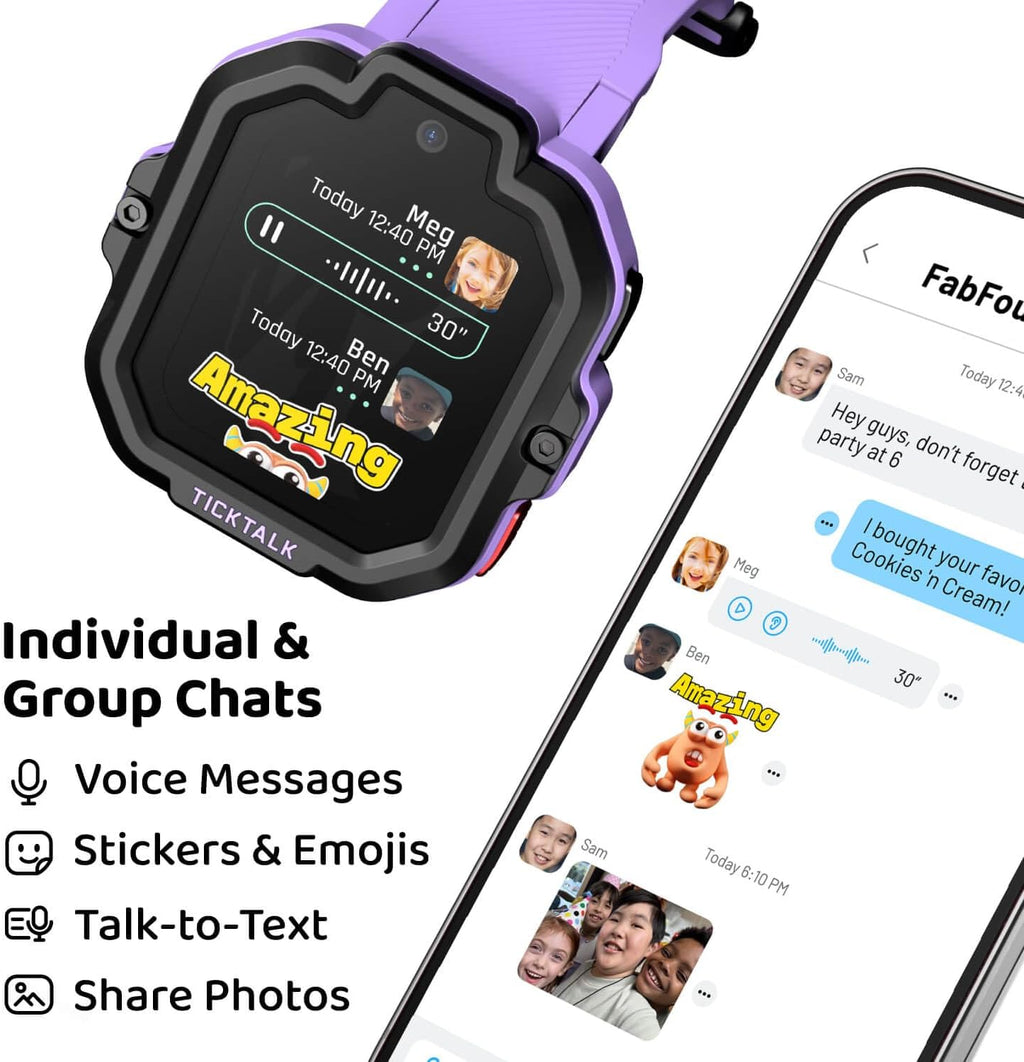 TickTalk5 Smart Watch for Kids with GPS Tracker, Video Calling, Texting, and Parental App, 4G Smartwatch with Free Music, Phone Calls, and Reminders for Kids Ages 3-12