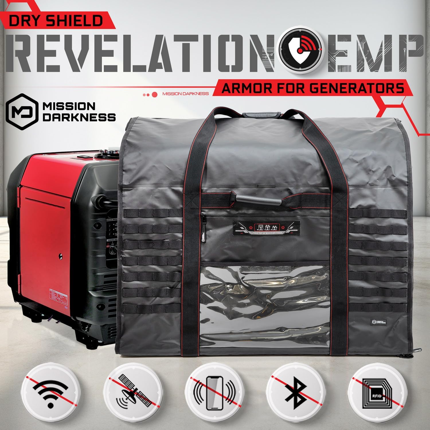 Mission Darkness Dry Shield Revelation EMP Armor for Generators & Extra-Large Electronics // Military-Grade Waterproof Faraday Bag for Digital Forensics Preppers EMP CME Solar Flare Protection