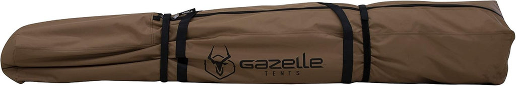 Gazelle Tents™, G6 Deluxe 6-Sided Portable Gazebo, Easy Pop-Up Hub Screen Tent, Waterproof, UV Resistant, Attached Wind Panels, 8-Person & Table, Badlands Brown, 86' x 124' x 124', GG610BR