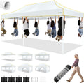 HOTEEL 10x20 Heavy Duty Pop up Canopy Tent with 6 Sidewalls, Easy Setup Outdoor Commercial Instant Gazebo for Parties Wedding Event, with Roller Bag & Sand Bags, White(Hexagonal Frame)