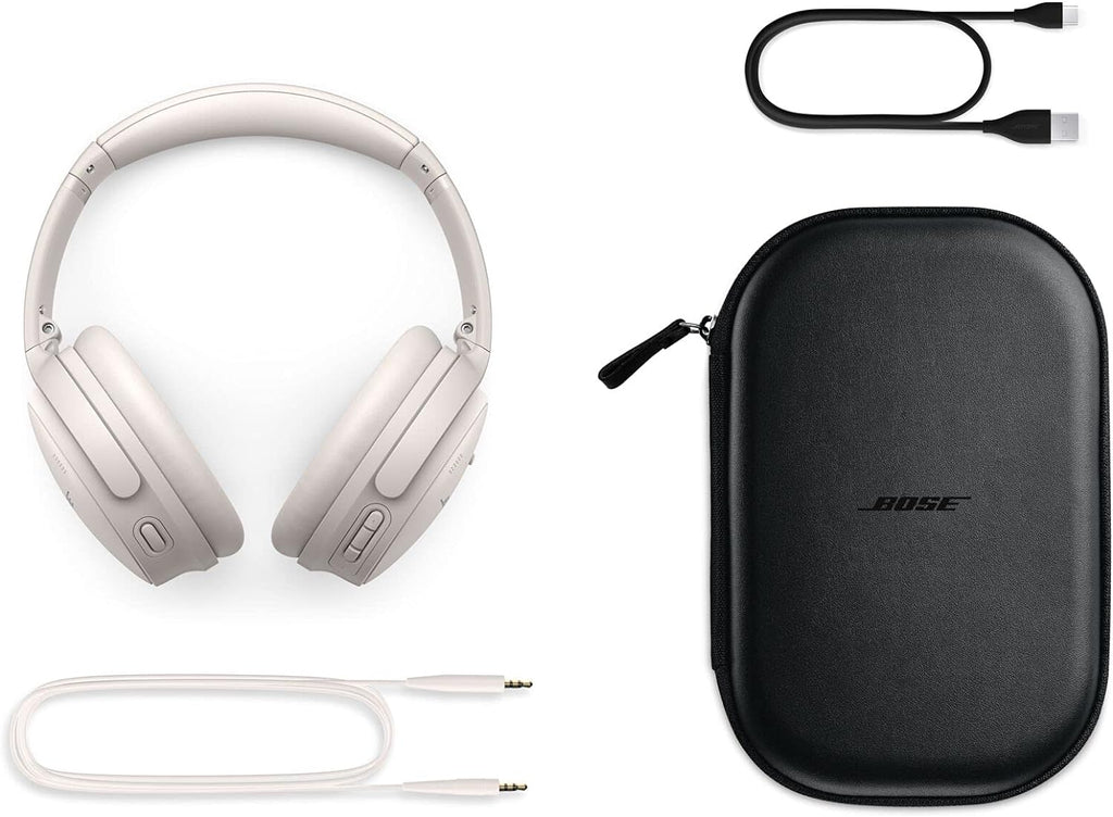 Bose QuietComfort 45 Noise Canceling Bluetooth Headphones (White Smoke) (Renewed)