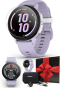PlayBetter Garmin Bounce 2 (Light Purple) Kids GPS Smartwatch Gift Box Bundle - Calling, Messaging & Location Tracking Features HD Screen Protectors, Wall Adapter & Case