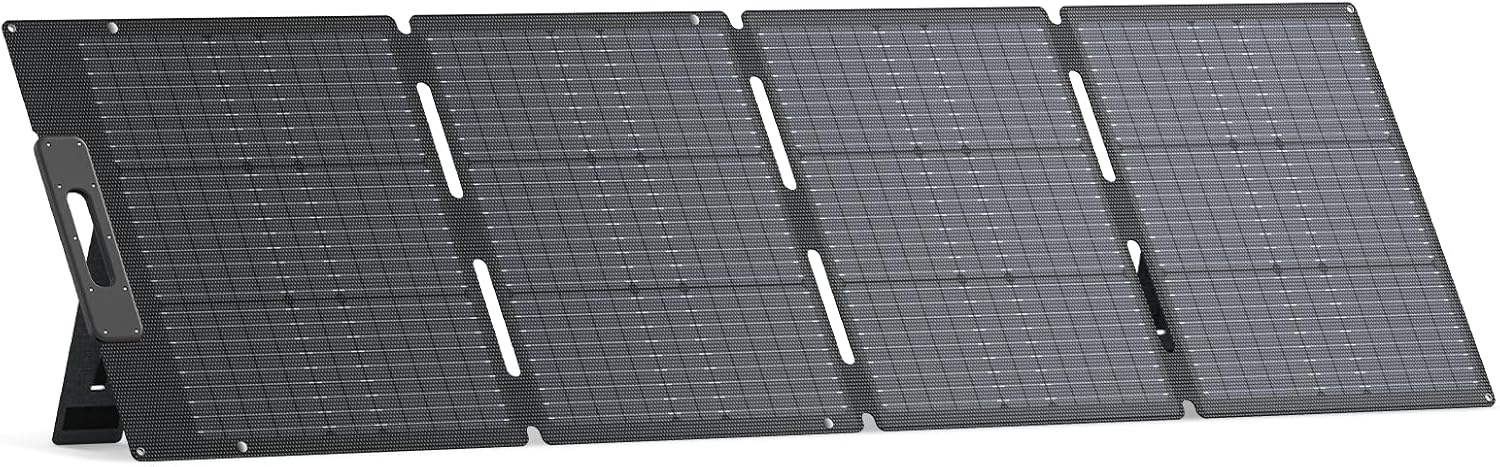 BLUETTI 200W Solar Panel for Solar Generator EB3A AC2A AC50B AC70 AC180 AC200L Elite 200 V2 AC300 AC500 B300K, Foldable Solar Charger with Adjustable Kickstands for RV, Camping, Blackout