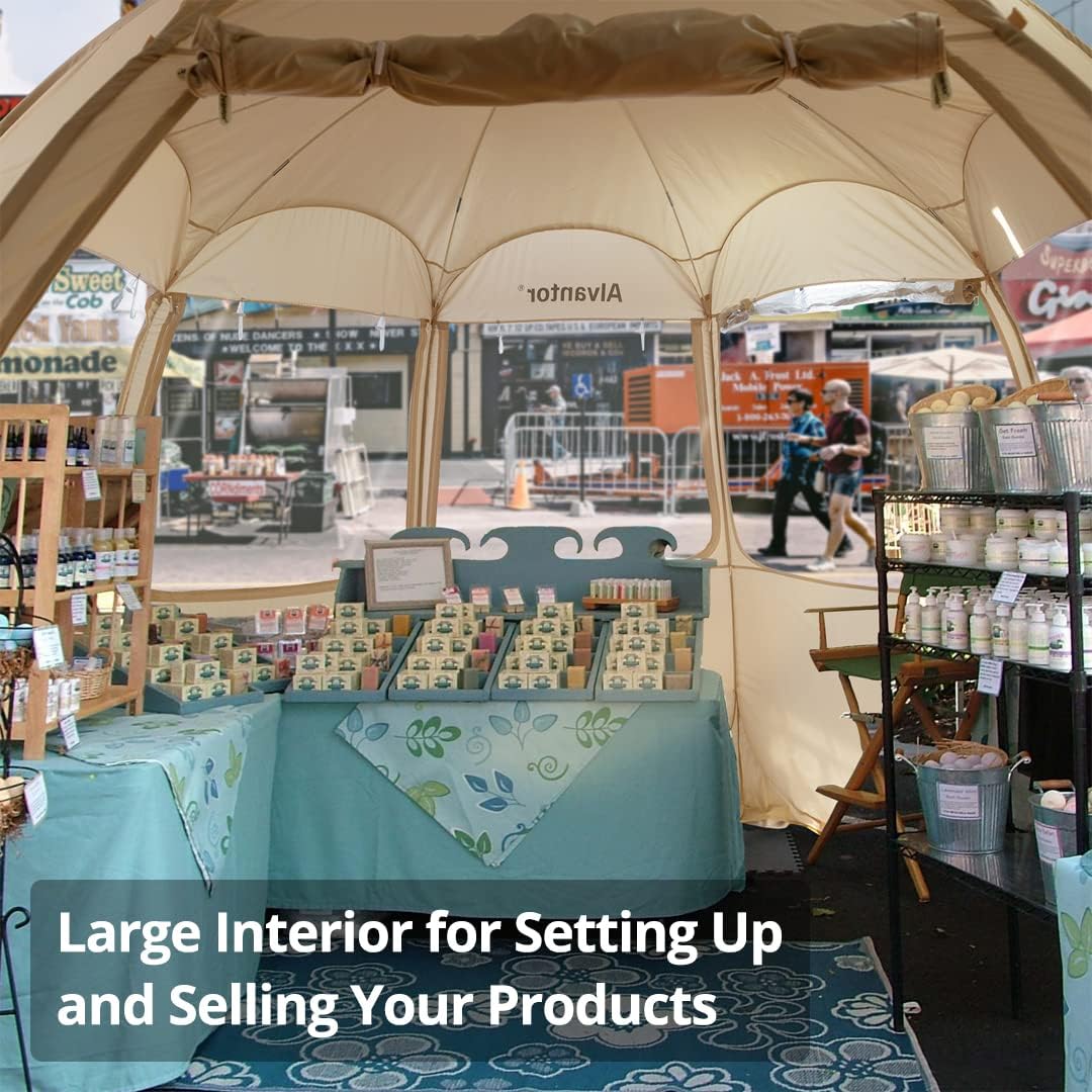 Alvantor® Pop Up Canopy Tent - Vendor Booth Event Tent - Pop Up Canopy for Commercial Activity - Camping Gazebos - Beige