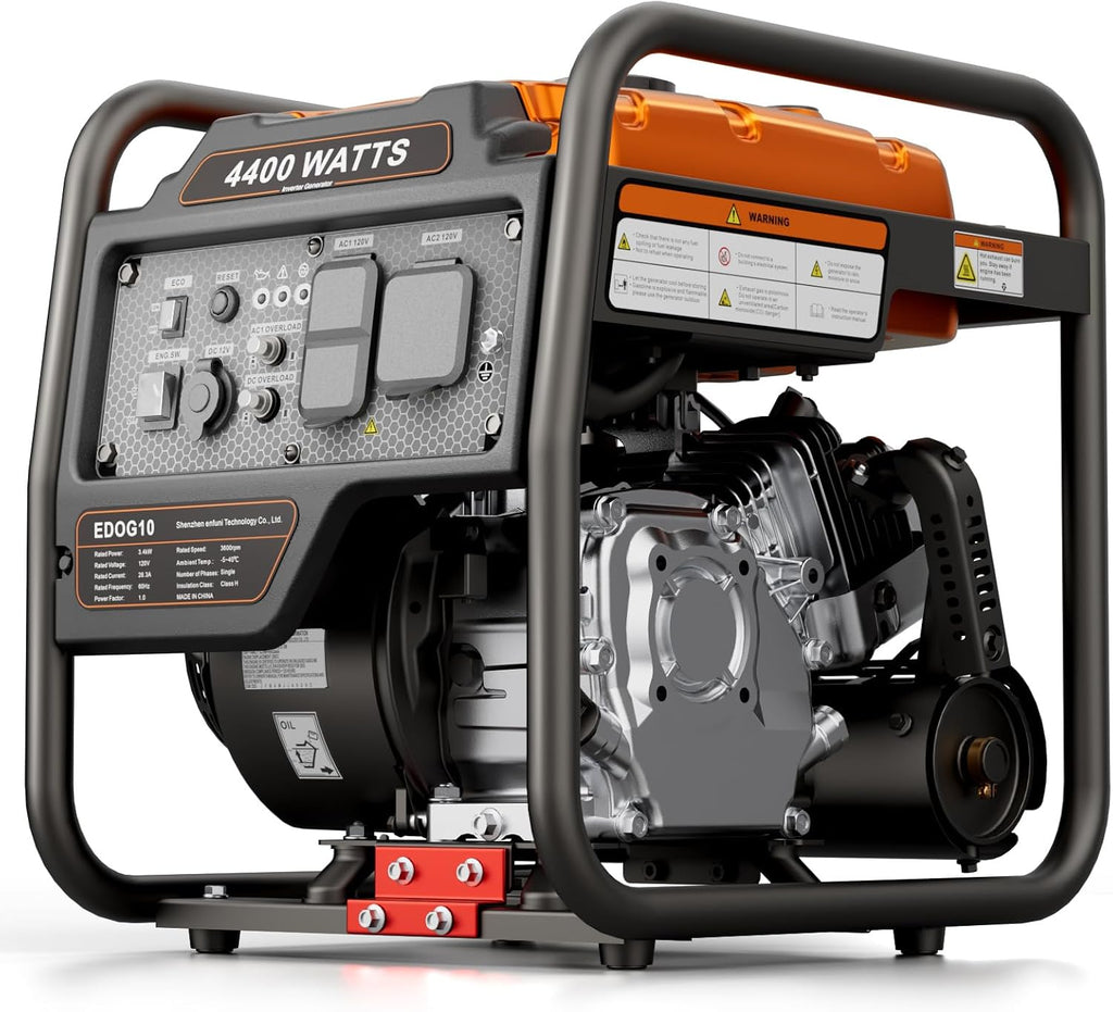 Efurden 4400-Watts Portable Inverter Generator, Open Frame Generator Gas Powered, RV Ready, Emergency Home Backup, with ECO Mode
