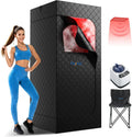 Infrared Sauna Box, Portable Sauna with 660nm Red Light Therapy & 850nm,5-Layer Waterproof, 3L 1300W Steamer,Folding Chair,for Home Sauna Spa Personal Saunas Tent Indoor Outdoor