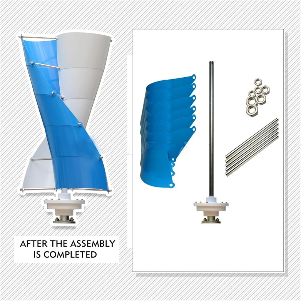 3KW Wind Turbine Generator Kit 24v 48v 96v 120v Vertical Axis Wind Turbine Generator Free Energy Windmill 3 Phase Generator for Home use (24, Volts)