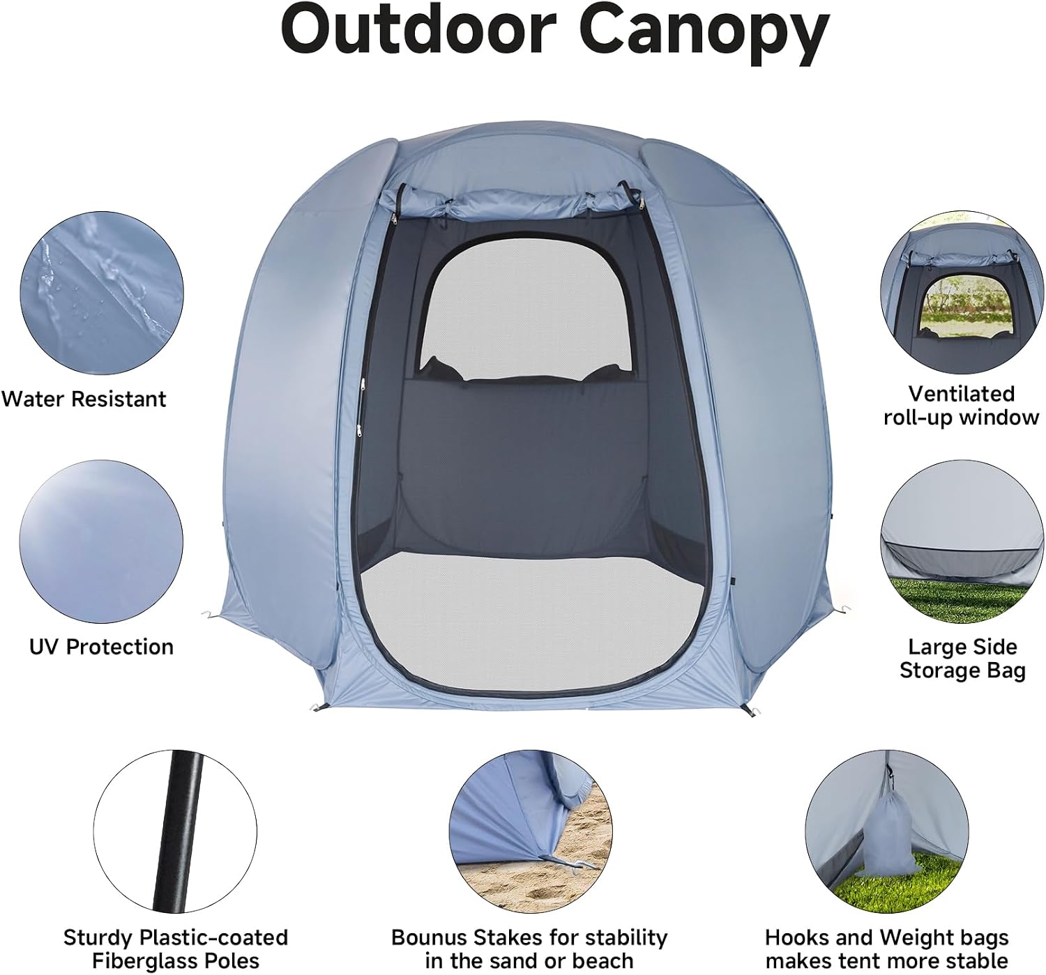 Alvantor® Pop Up Screen Tent House Room Instant Outdoor Camping Canopy Sun Shelter Gazebo for Patio, Backyard & Deck, Privacy Tent(2-10 People, 8'x8' 10'x10' 12'x12')
