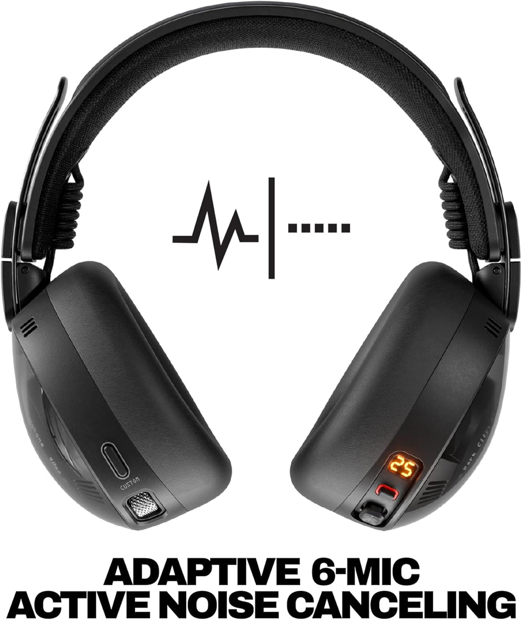 Skullcandy Aviator 900 ANC Wireless Over-Ear Bluetooth Headphones, THX Spatial Audio with Head Tracking, Adaptive Noise Cancelling, Up to 60 Hours Battery, Microphone for iPhone Android - True Black