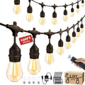 100FT Outdoor String Lights with 64+4 Bulbs (1.5FT Bulbs Spacing), Remote & Dimmer, Commercial Patio String Lights with 3 Mode Light & Timing, IP65 Waterproof, 100PC Mounting Ties for Outside