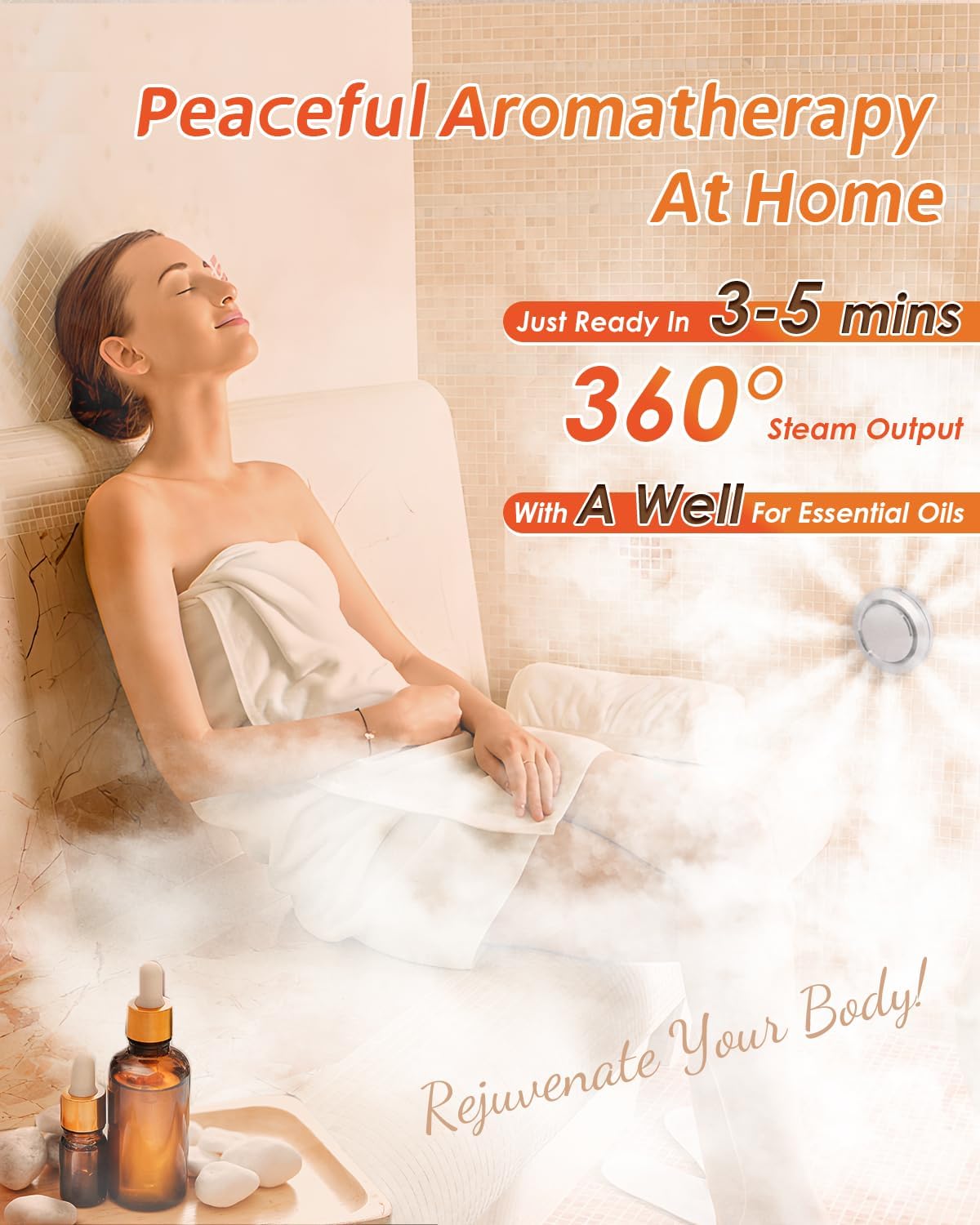 Steam Shower Generator Kit 12KW for Bath Sauna SPA, Aromatherapy Steam Head, Self-draining System, LED Waterproof Controller, for Commercial Home Use…