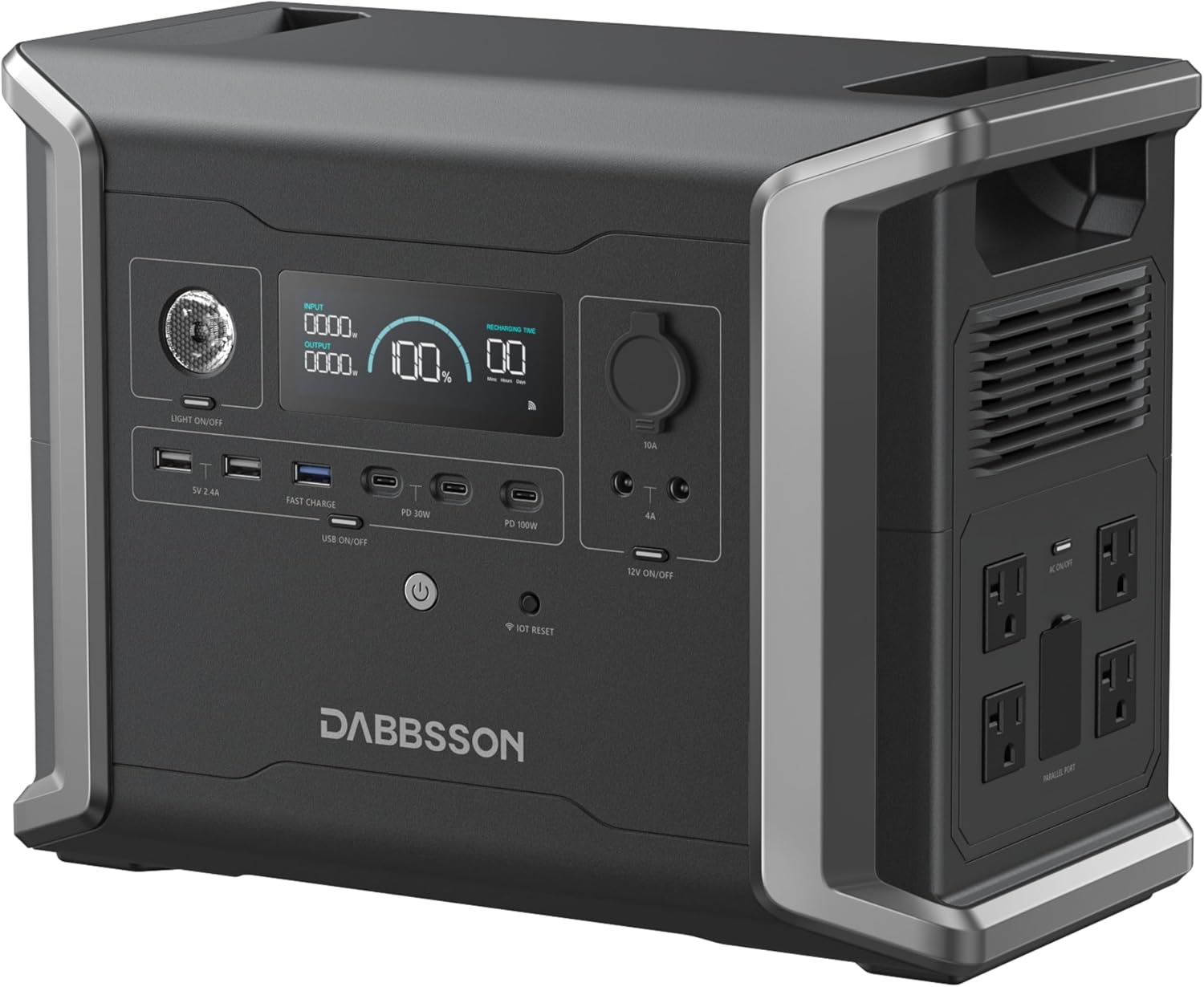 Dabbsson Portable Power Station DBS1300, 1330Wh Solar Generator with 4x1200W AC Outlets, EV Semi-Solid State LiFePO4 Battery, Solar Powered Generator for Camping, Home Backup, Emergency, RV