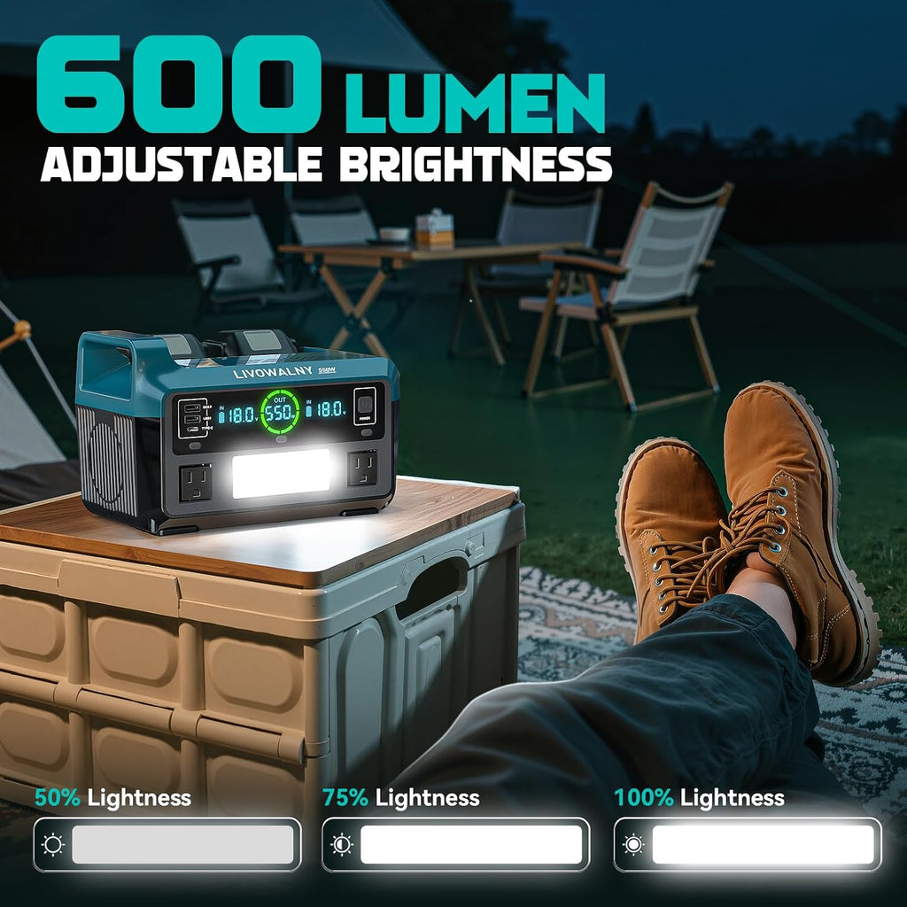 LIVOWALNY 550W Power Inverter Compatible with Makita 18V Battery, DC 18V to AC 110-120V Pure Sine Wave Power Station with 2 AC Outlets, 2 USB-A & 1 Type-C, for Camping Power Outage (No Battery)