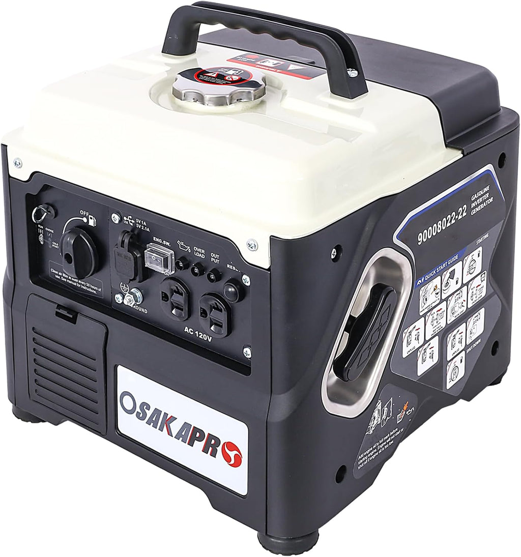 Portable Inverter Generator, 1200W Ultra-Quiet Gas Engine, Epa Compliant, Eco-Mode Feature, Ultra Lightweight For Backup Home Use & Camping