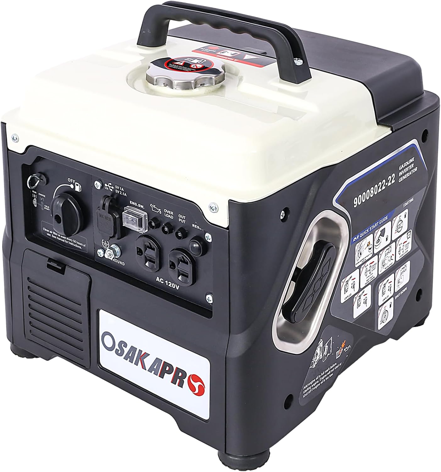 Portable Inverter Generator, 1200W Ultra-Quiet Gas Engine, Epa Compliant, Eco-Mode Feature, Ultra Lightweight For Backup Home Use & Camping