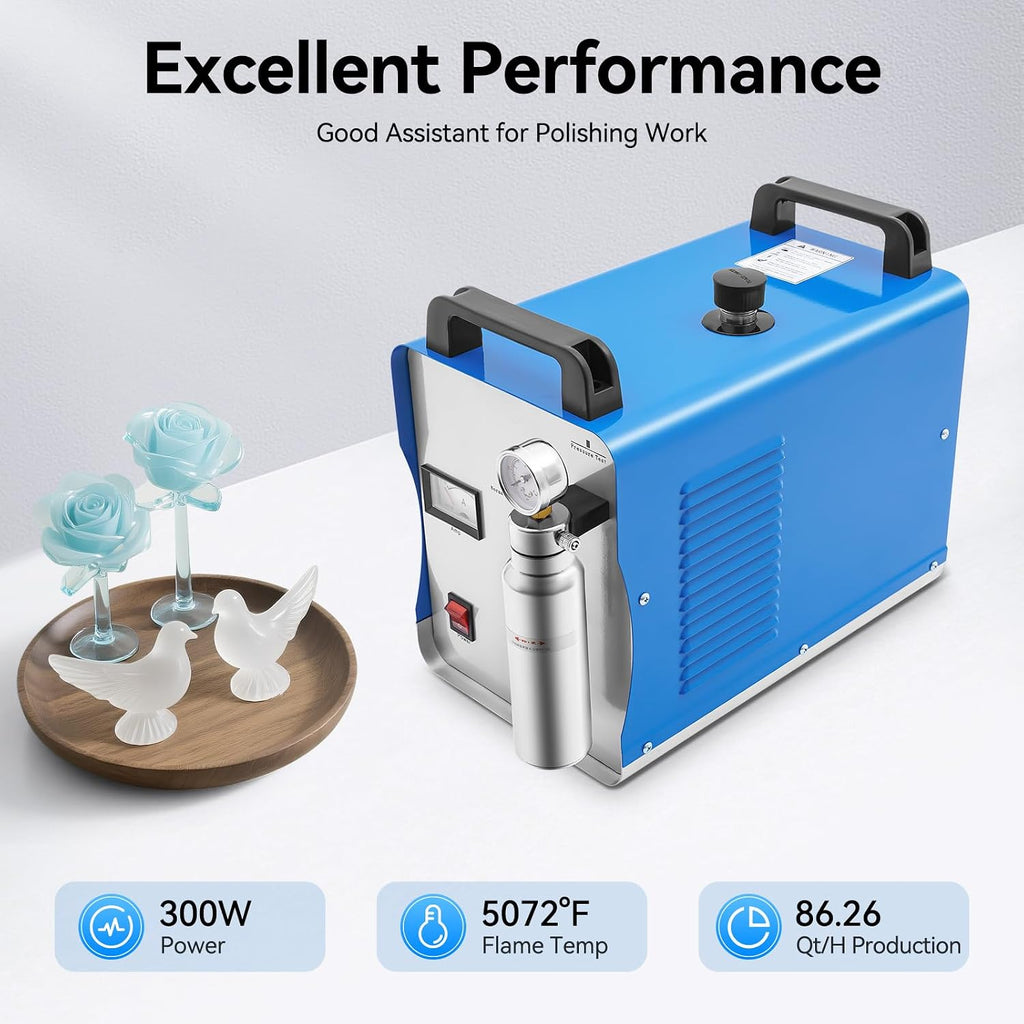 Hydrogen Generator Water Welder 95L/H Acrylic HHO Flame Polisher Polishing ,Oxygen Generator for Home Use Machine ,in Power Polishers & Buffers AC 110V 400W + Gas Torch, for Tools & Home Improvement