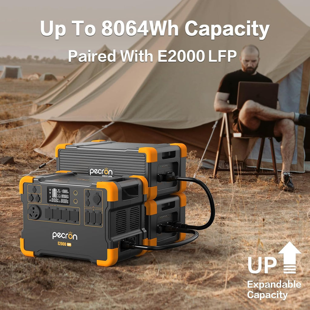 pecron Solar Generator E2000LFP with 200W Solar Panel Trolley Kit, 1920Wh Portable Power Station 5X2000W AC Outlets, LiFePO4 Battery Backup Expandable, Solar Generator for Home, Camping, RV