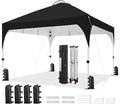 Yaheetech 12x12 Pop Up Canopy Tent with Vent, Easy Set Up Tent, Instant Sun Shelter Canopy with Wheeled Bag, 4 Sandbags, 12 Stakes & 4 Ropes, for Parties, Beach, Outdoor, Black