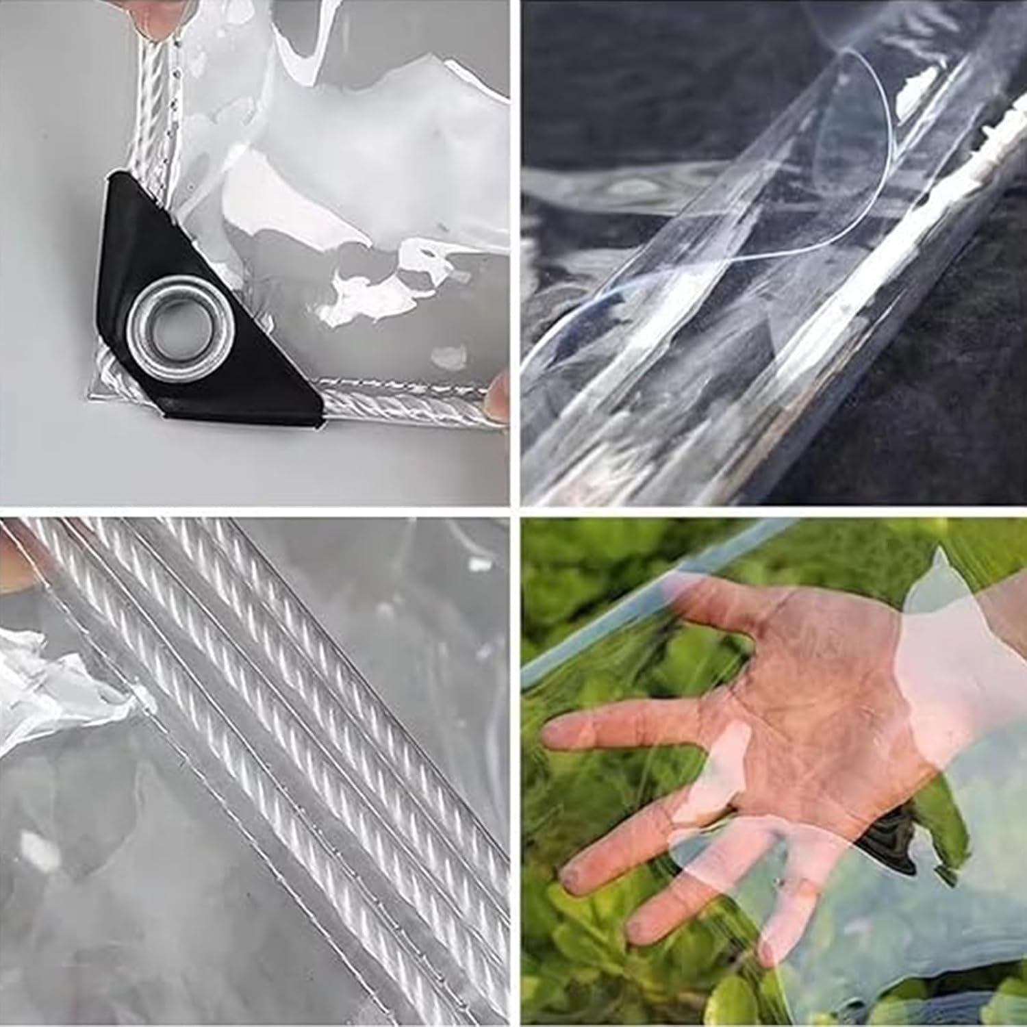 8' X 20' Clear Tarps Heavy Duty Waterproof PVC Vinyl 14 Mil Thick, Glass Tarpaulin with Metal Grommets, Protects Against Water, Tear, Cold Weather Resistan for Greenhouse Balcony Garden