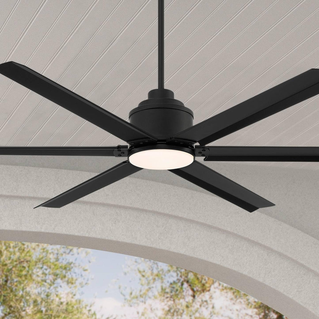 Casa Vieja 65' Ultra Breeze Modern Industrial Outdoor Ceiling Fan with Dimmable LED Light Remote Control Matte Black Wet Rated for Patio Exterior House Home Porch Gazebo Garage with 36' Downrod