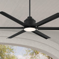Casa Vieja 65' Ultra Breeze Modern Industrial Outdoor Ceiling Fan with Dimmable LED Light Remote Control Matte Black Wet Rated for Patio Exterior House Home Porch Gazebo Garage with 24' Downrod