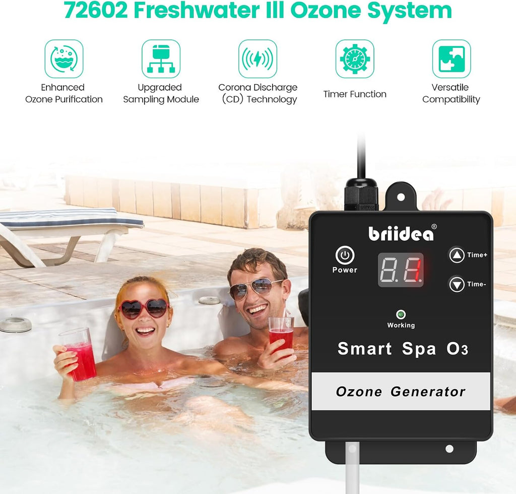Briidea Ozone Generators, Compatible with Watkins Freshwater III Ozone System 72602, Hot Spring Spas & Hot Tub, Tiger River, Limelight Spa Models 1995 to Current