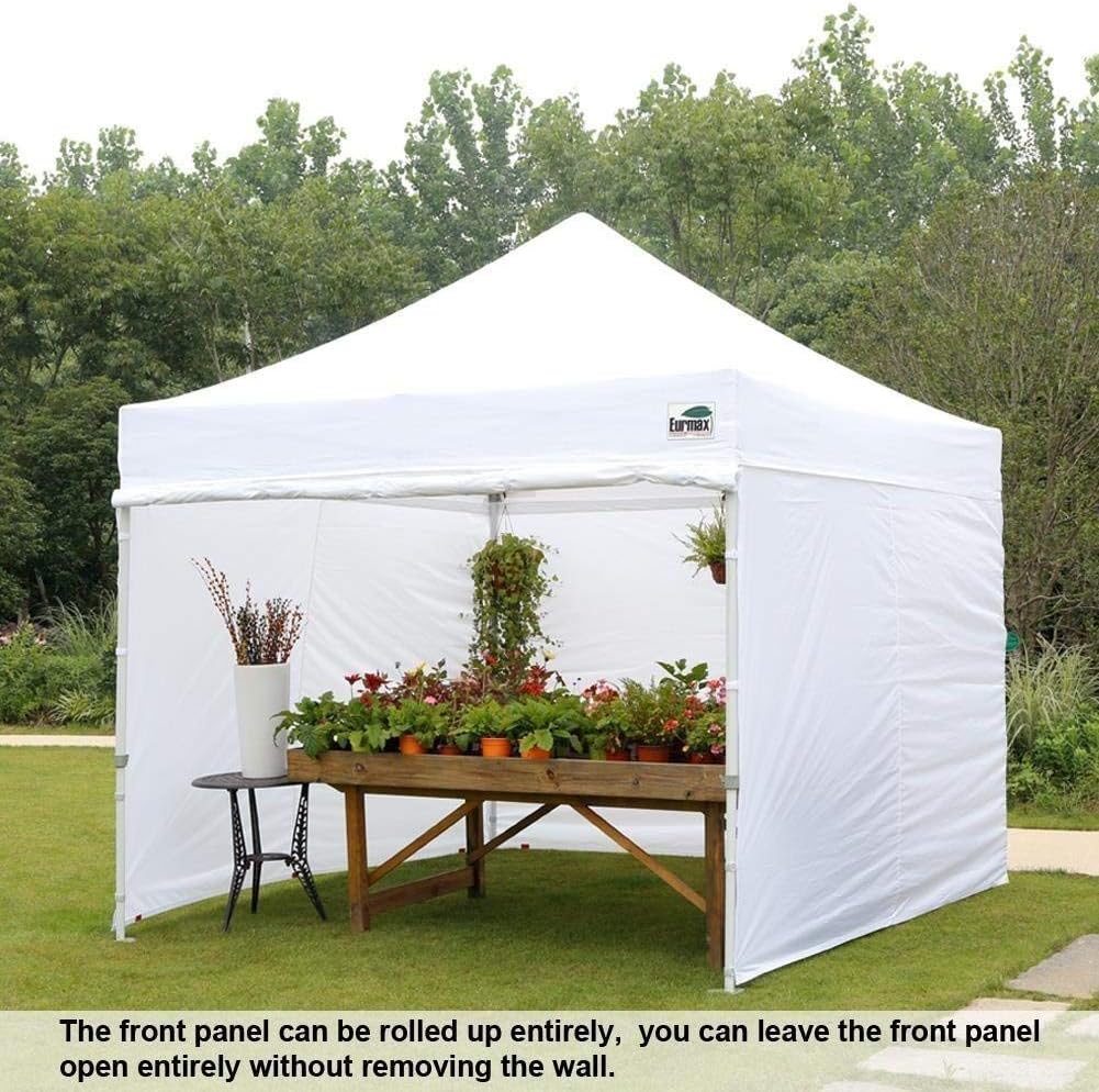 Eurmax USA 10x10 Pop Up Canopy Tent,Commercial Tent with Patented No-Tip Rolling Bag,4 Zippered Removable Walls,UV & Water Resistant Canopy Top,Heavy Duty Outdoor Gazebo,Instant Shelter(Purple)