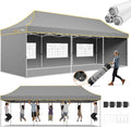 Hoteel 10x30 Pop Up Canopy Tent Heavy Duty with 5 Sidewalls, Waterproof Party Tent, Easy Set-up Commercial Instant Tents with Roller Bag & Sandbags, Hexagonal Leg (1-Year Warranty)