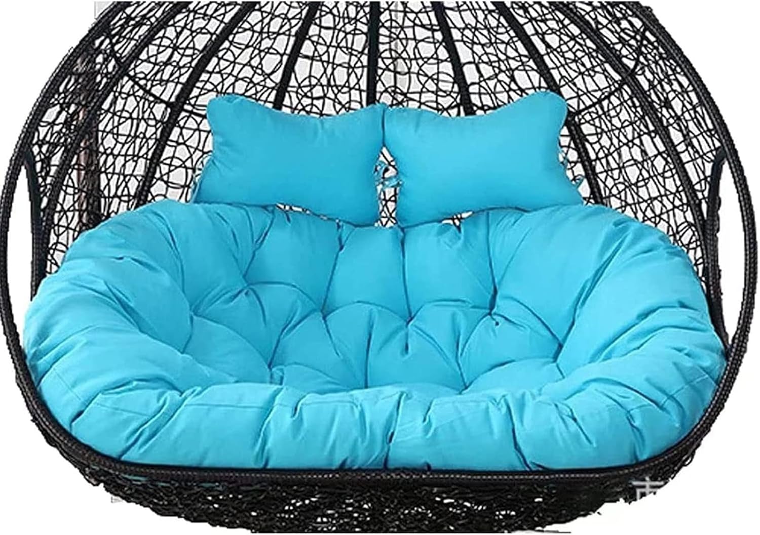 2 Person Egg Chair Cushion Replacement, Double Hanging Rattan Chair Cushion, Hanging Rocking Chair with 2 Adjustable Headrests, Hanging Mattress for Patio Garden Furniture(G)