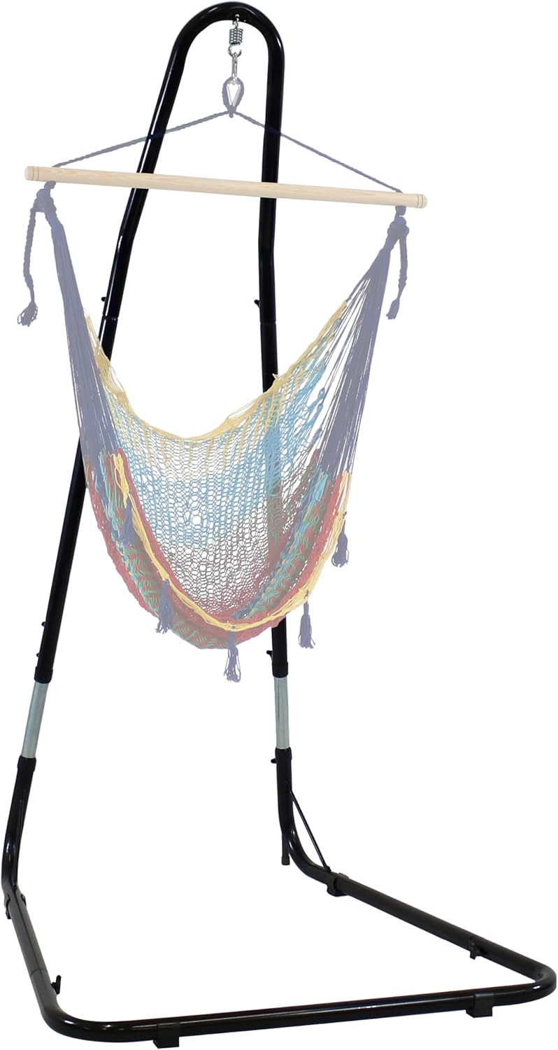Sunnydaze Adjustable Hammock Chair Stand Only - 79-Inch to 93-Inch Tall Hanging Chair Stand - Heavy-Duty 330-Pound Weight Capacity