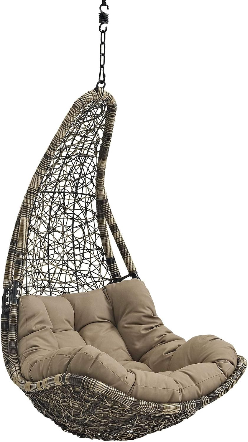 Modway Abate Outdoor Patio Swing Chair Without Stand, Black Mocha