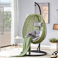 Egg Swing Chair with Stand Outdoor Indoor, Hanging Egg Chair with Cushions and Pillow,300lbs Capacity for Porch, Patio, Bedroom, Balcony, Green