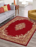 Unique Loom Reza Collection Traditional Persian Style Area Rug, 9 x 12 ft, Burgundy/Ivory
