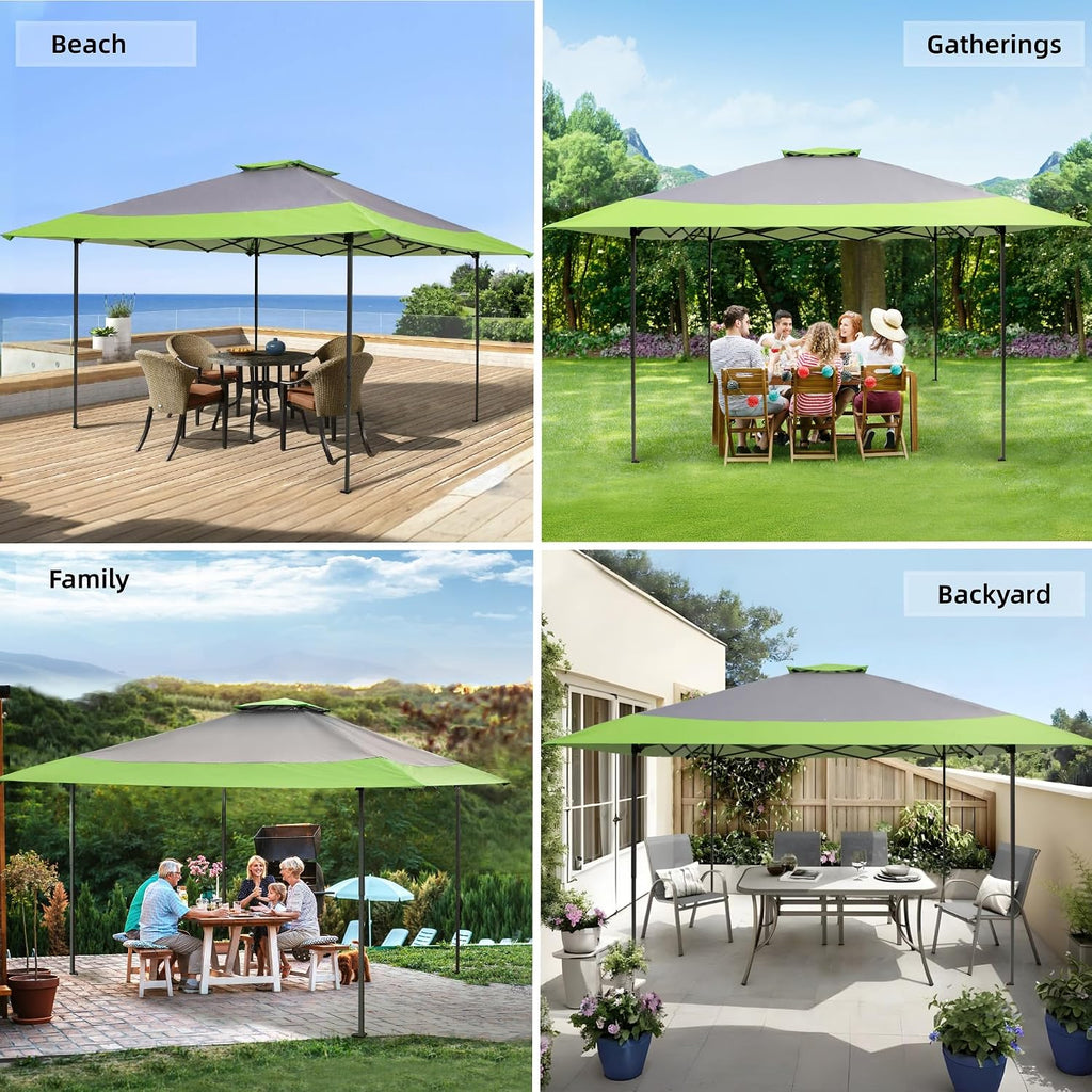 MFSTUDIO 13x13 Pop Up Canopy Tent, Gazebo Shelter Sun Shade Canopies Patio Portable Popup Tents Outdoor for Beach,Parties,Camping, 169 Sq. Ft of Shade